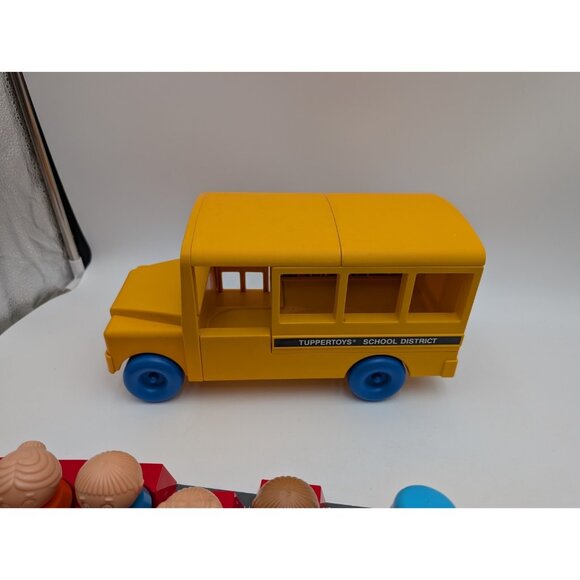 Tupperware Tuppertoys Yellow School Bus Convertible Classroom 1987 13 People - Picture 6 of 12